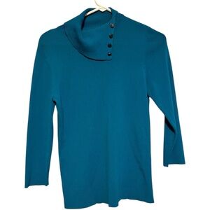 Teal Button-Detail Sweater